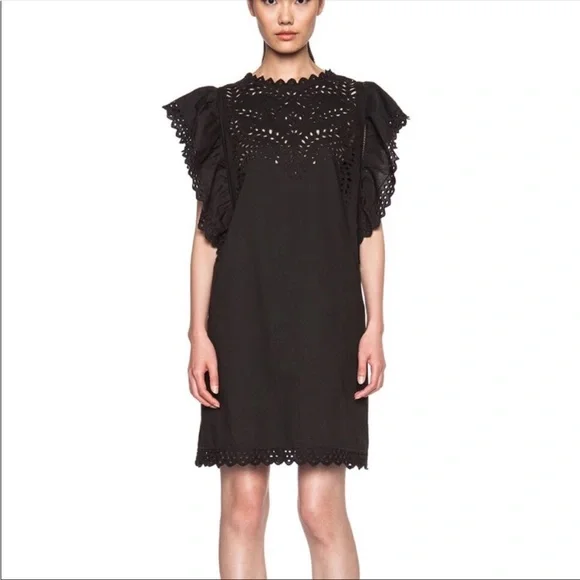 Isabel Marant | Dresses | Isabel Marant Etoile Scarla French  Embroiderycotton Dress In Black | Poshmark